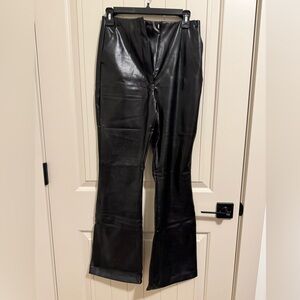 Abercrombie & Fitch Black Flare Faux Leather Pants